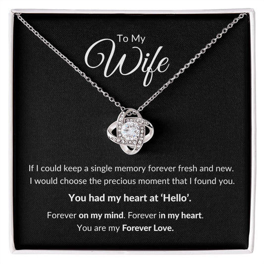 To my Wife - Love Knot Necklace - Forever Love