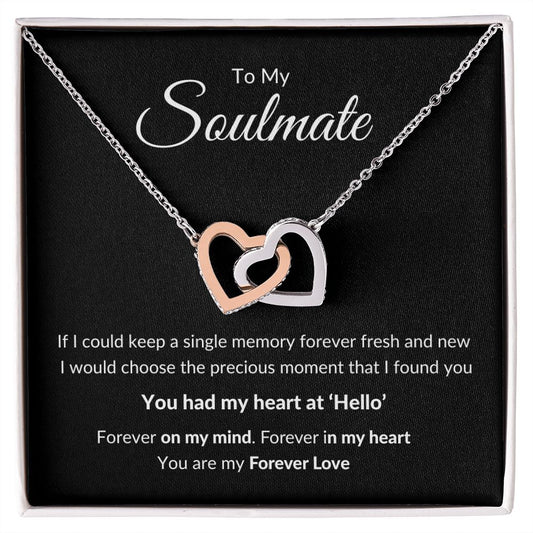 To my Soulmate - Interlocking Hearts Necklace